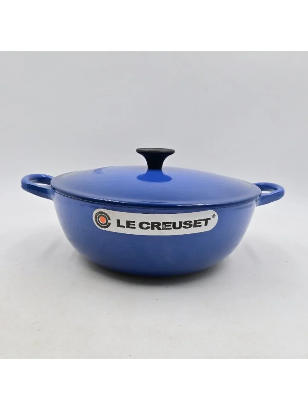 Le Creuset Enameled Cast Iron Blue Marmite Soup Pot Cookware Lid Screw Missing